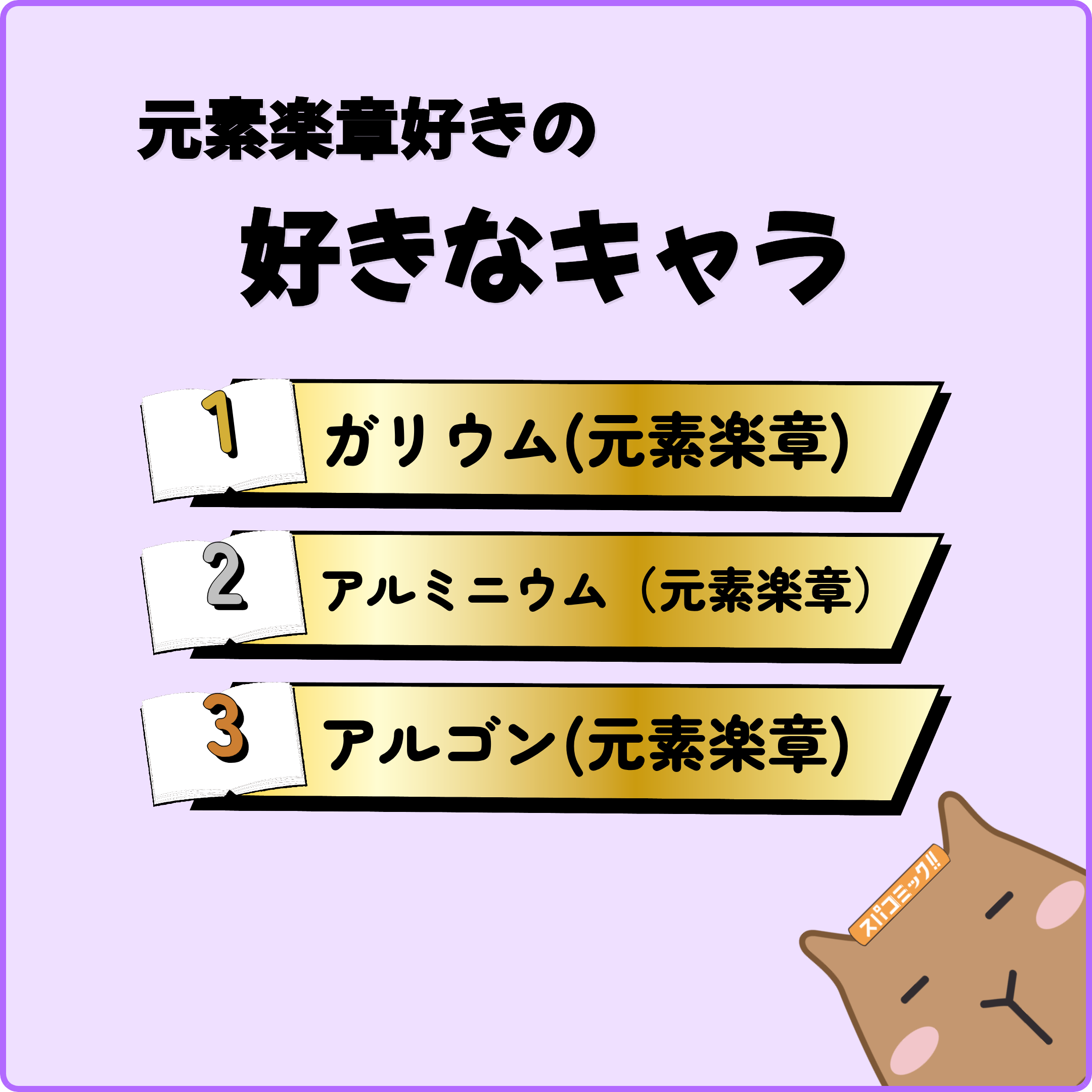 元素楽章好きの好きなキャラ