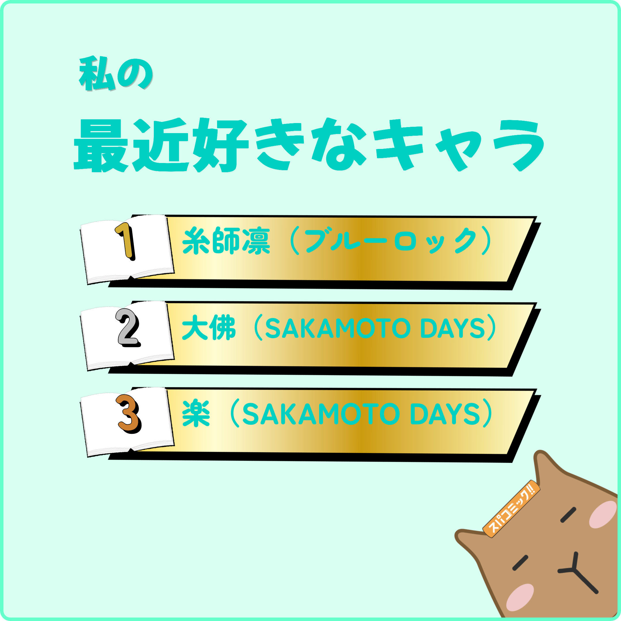 私の最近好きなキャラ