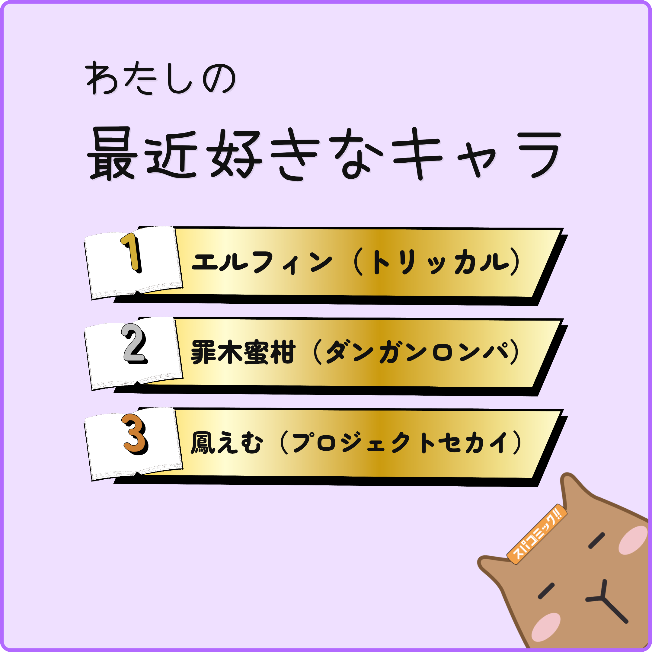 わたしの最近好きなキャラ