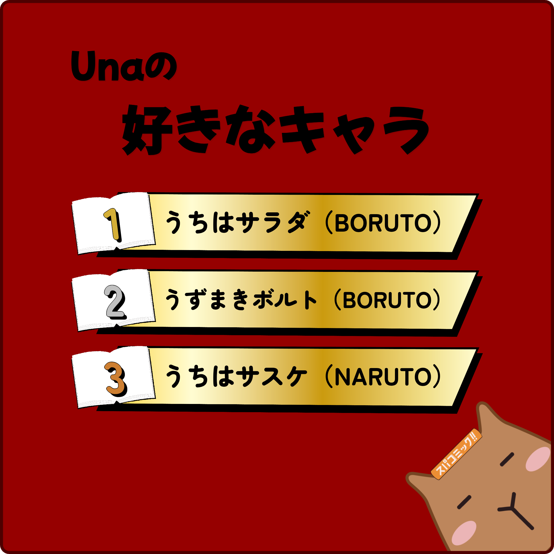 Unaの好きなキャラ