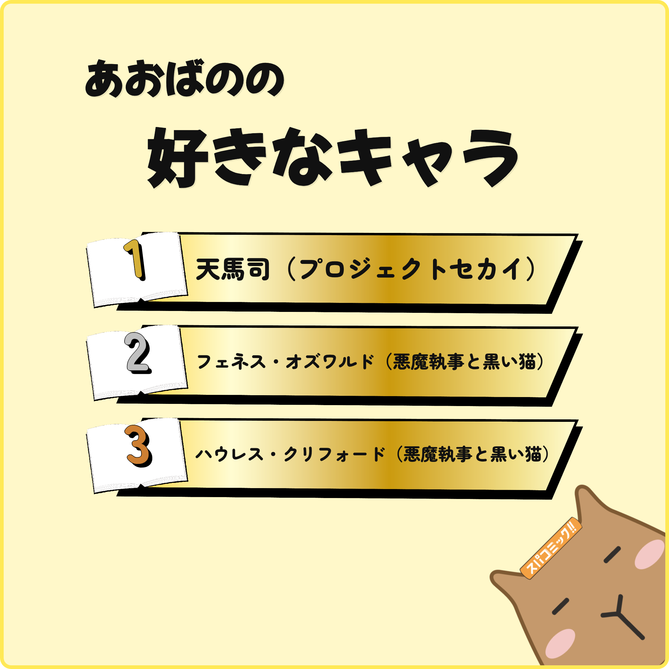 あおばのの好きなキャラ