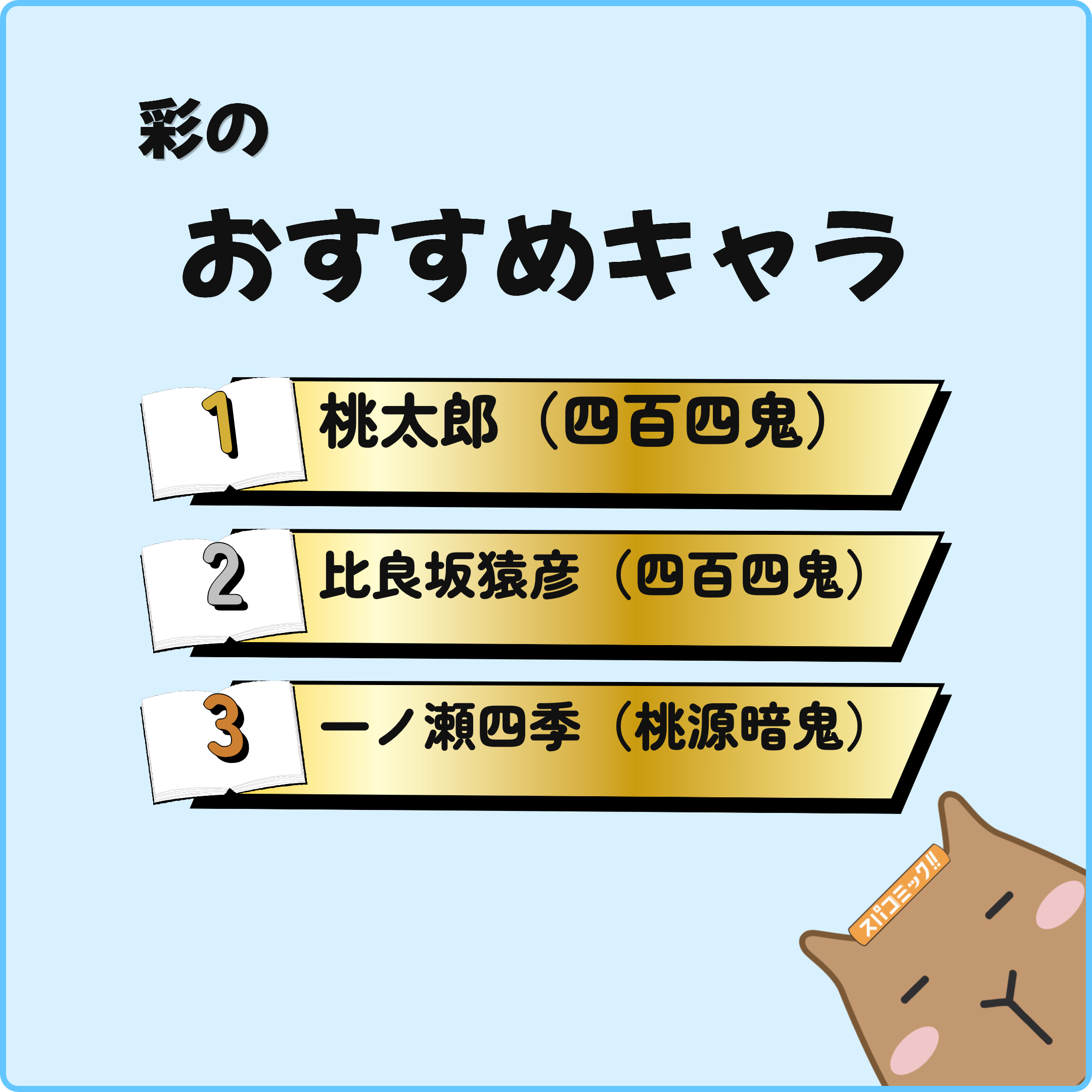 彩のおすすめキャラ