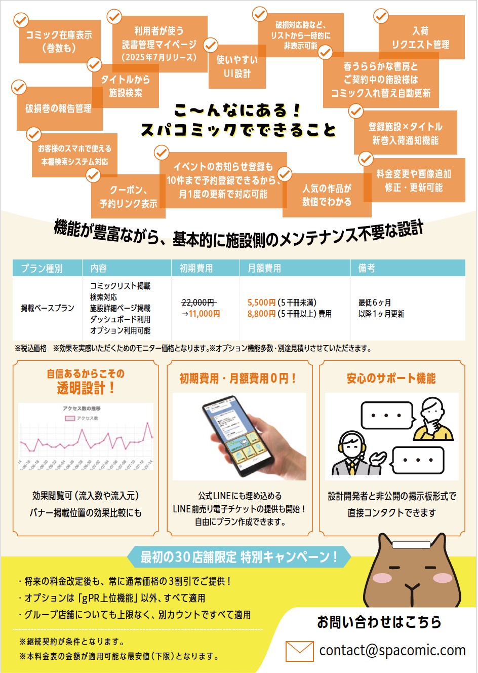 スパコミック掲載募集チラシ